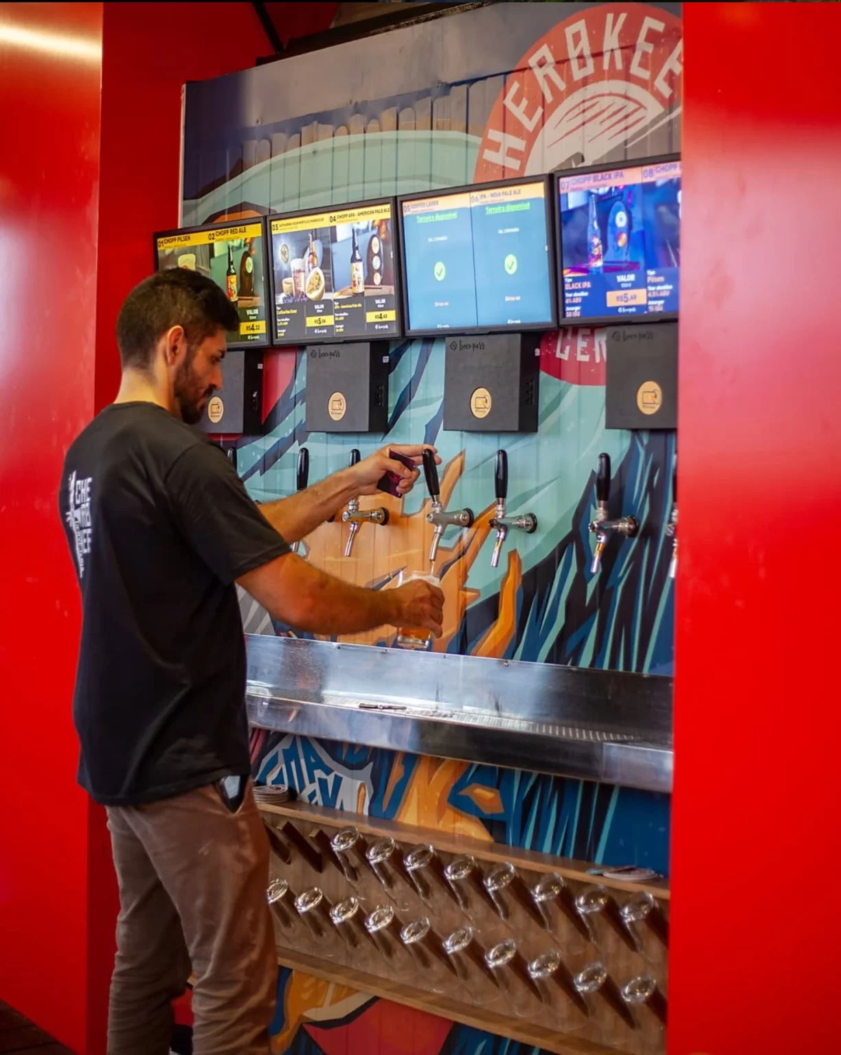 venda automática de chope em bar com autosserviço Beerpass